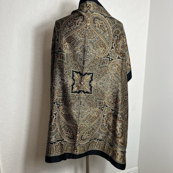 Art Of The Scarf Tie Rack Square Scarf, large, 100% polyester, made in Italy. - Picture 3 of 9